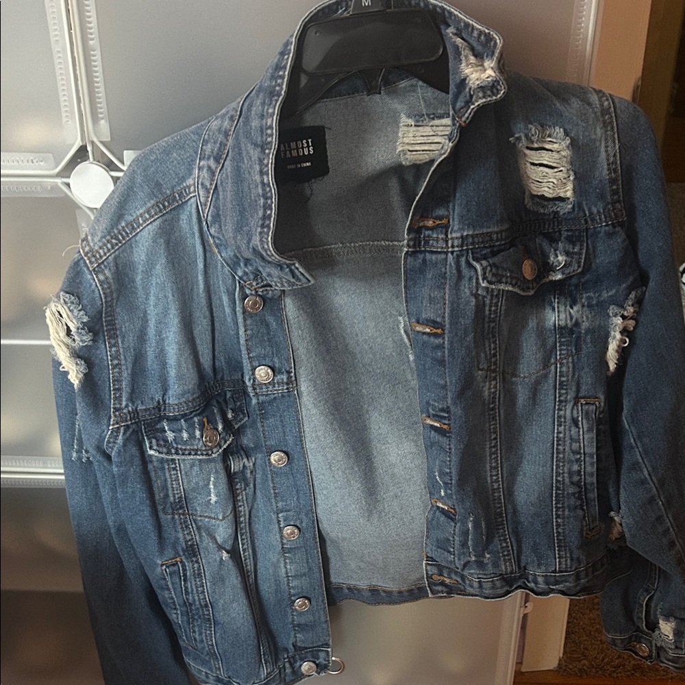 Almost Famous Blue Distressed Jean Jacket